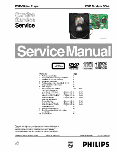 Philips Dvd Module SD-4 Service Manual Dvd Video Player - (13.323Kb) 6 Part File - Pag. 57
